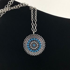 🌂Silver necklace & Vintage⚪️🔵Pendant